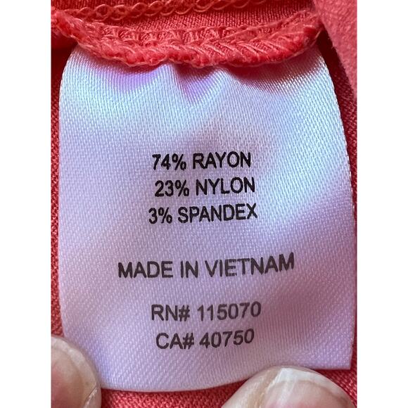 Nina Leonard Orange High Rise Pull-on Ruffle Hem Cropped Pants Size 1X - Picture 7 of 9